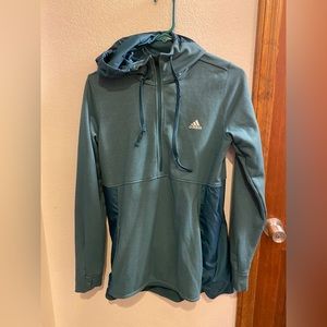 Adidas Women's Climawarm 1/2 Zip Pullover Hoodie Jacket w/ Thumb Holes - Large